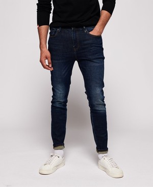 Superdry Travis Skinny Férfi Farmer Sötét Kék | QMIOK1526